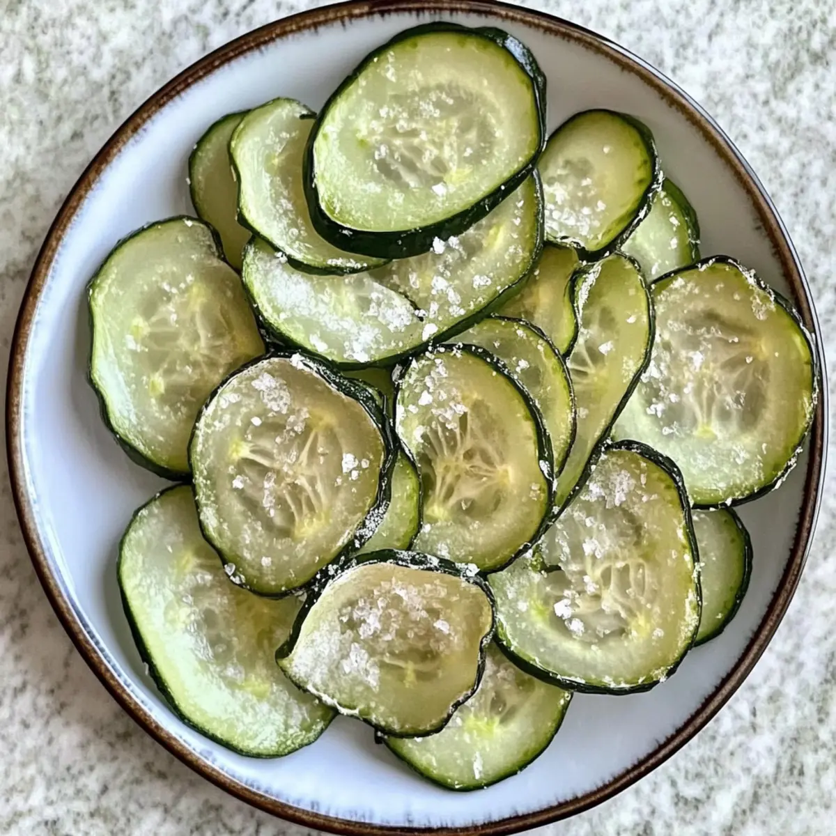 Backen Gurken Chips mit Salz & Essig Geschmack