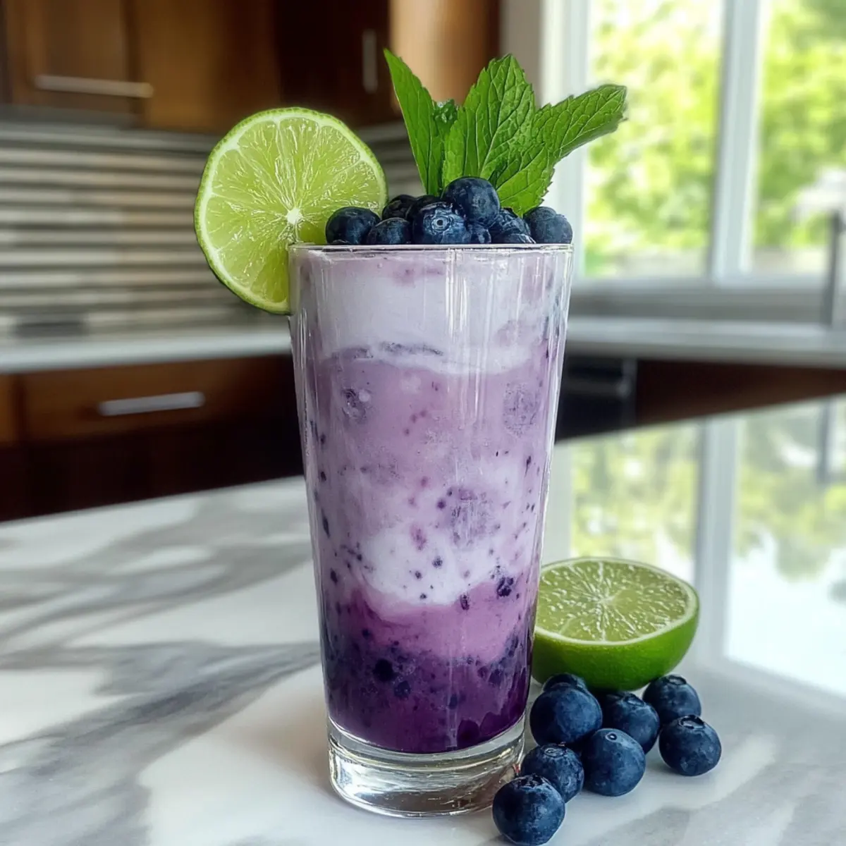 Blaubeer-Kokosnuss-Cooler-Mocktail für den Sommer