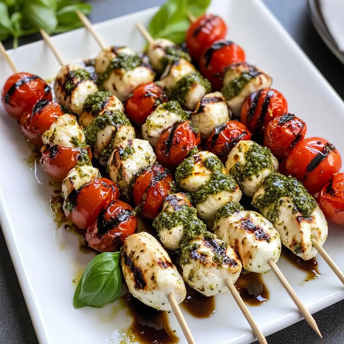 Caprese Hähnchen-Spieße für den perfekten Grillabend