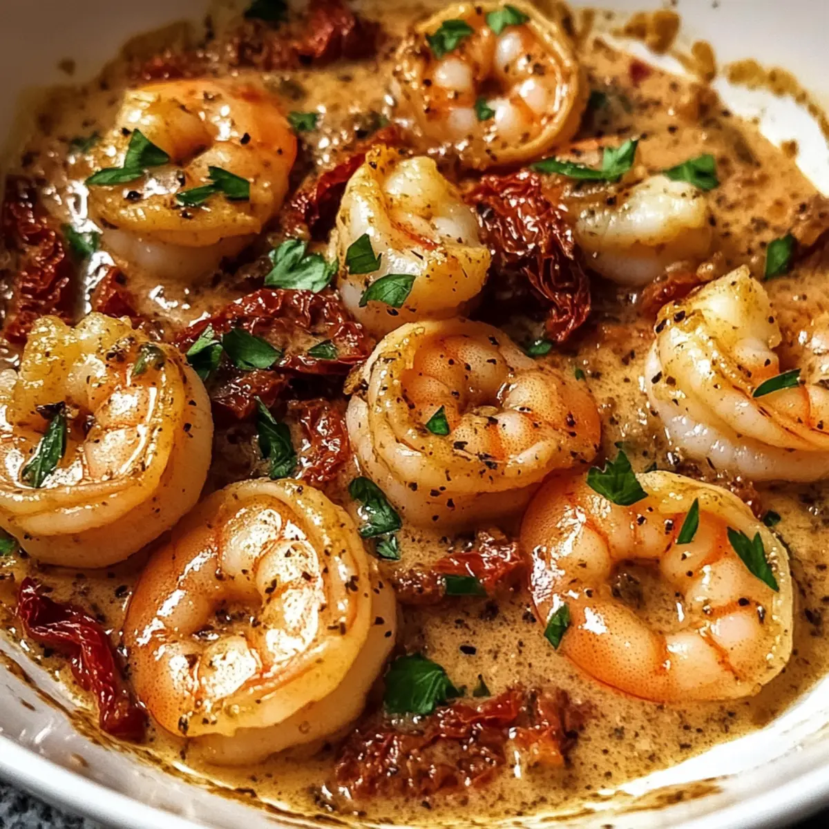 Cremige toskanische Garnelen für schnelle Abendessen