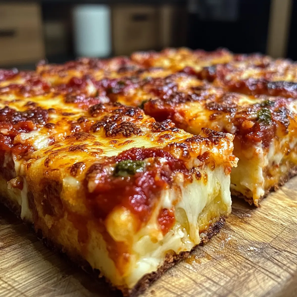 Krosse Detroit-Stil Pizza ganz einfach selbst machen