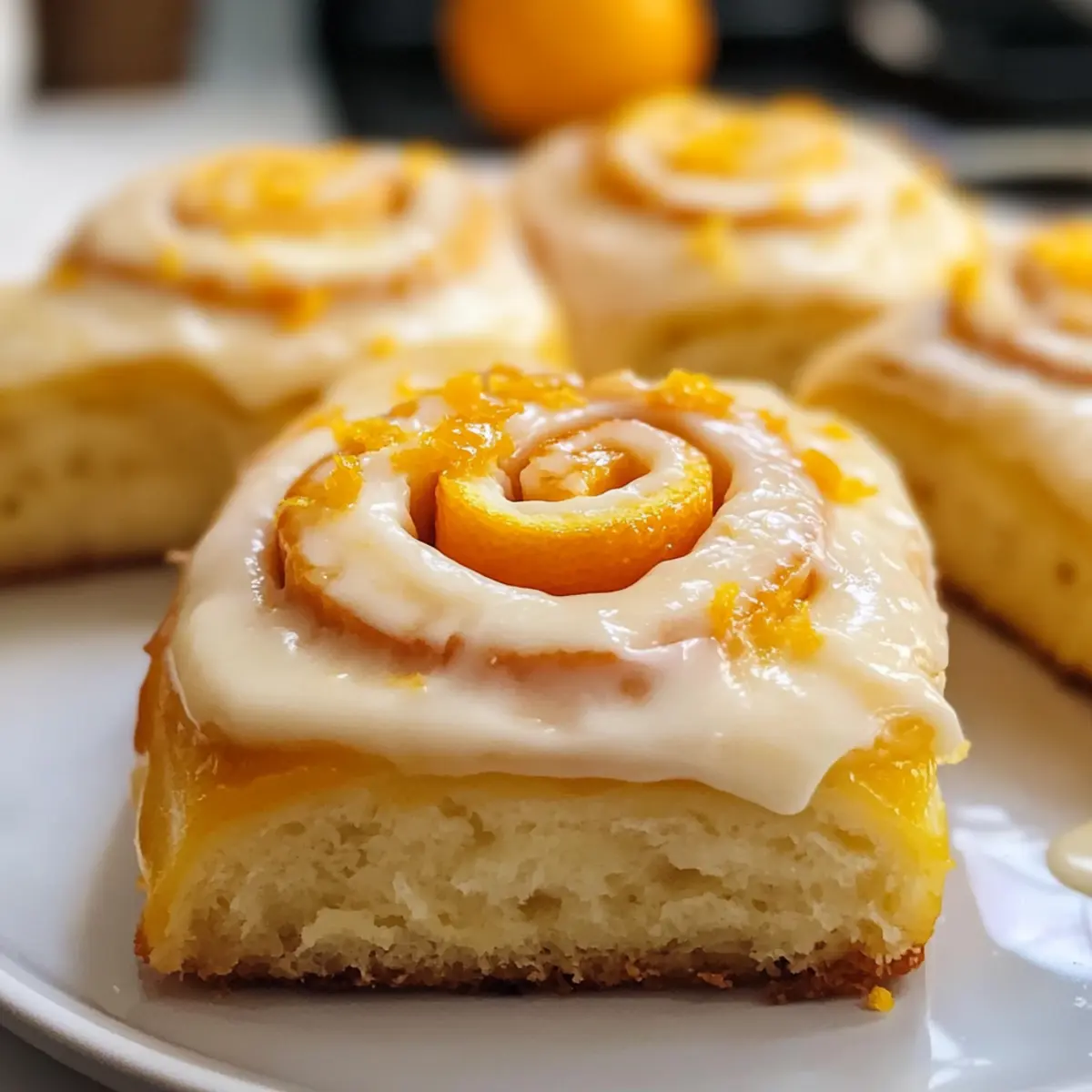 Flauschige Hausgemachte Orangenbrötchen mit Frosting