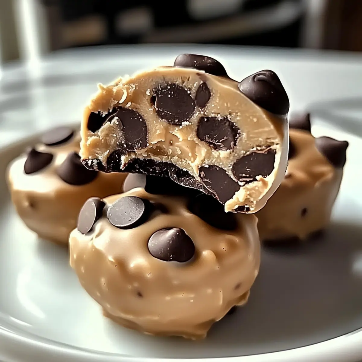 Gefrorene griechische Joghurt-Erdnussbutter-Bissen lecker