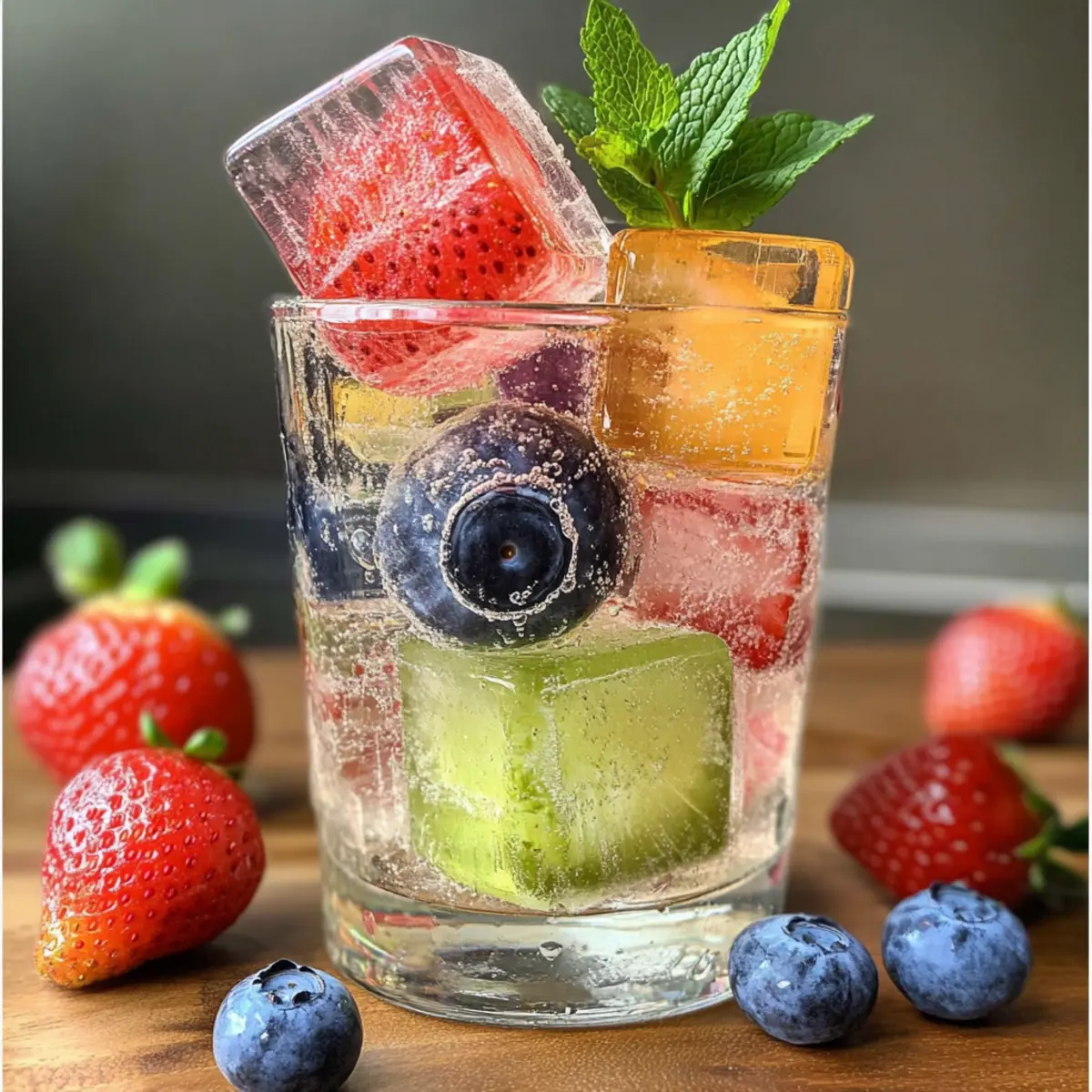 Frucht-Eiswürfel für erfrischende Sommerdrinks