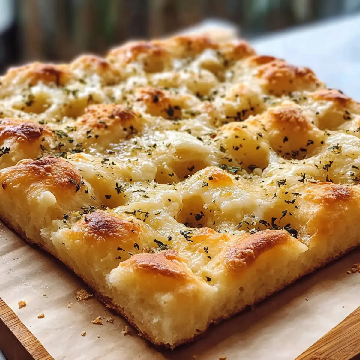 Knoblauchbutter-Focaccia für Zuhause ganz einfach