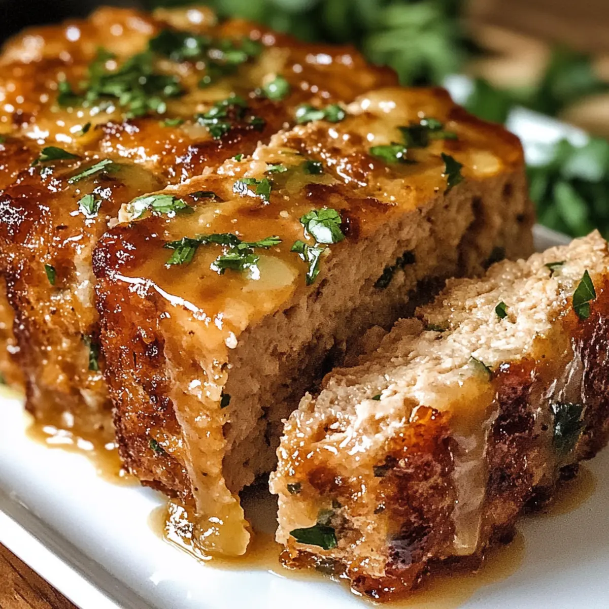 Saftiger Knoblauch Parmesan Hähnchen Fleischlaib für Genuss