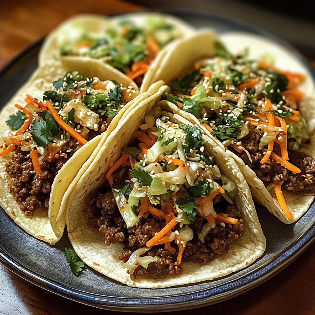 Koreanisches Rindfleisch-Tacos mit Gochujang-Slaw