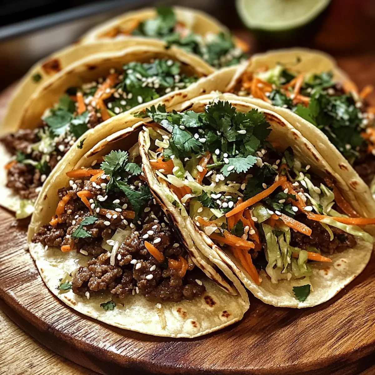 Koreanische Rindfleisch-Tacos mit Gochujang-Slaw