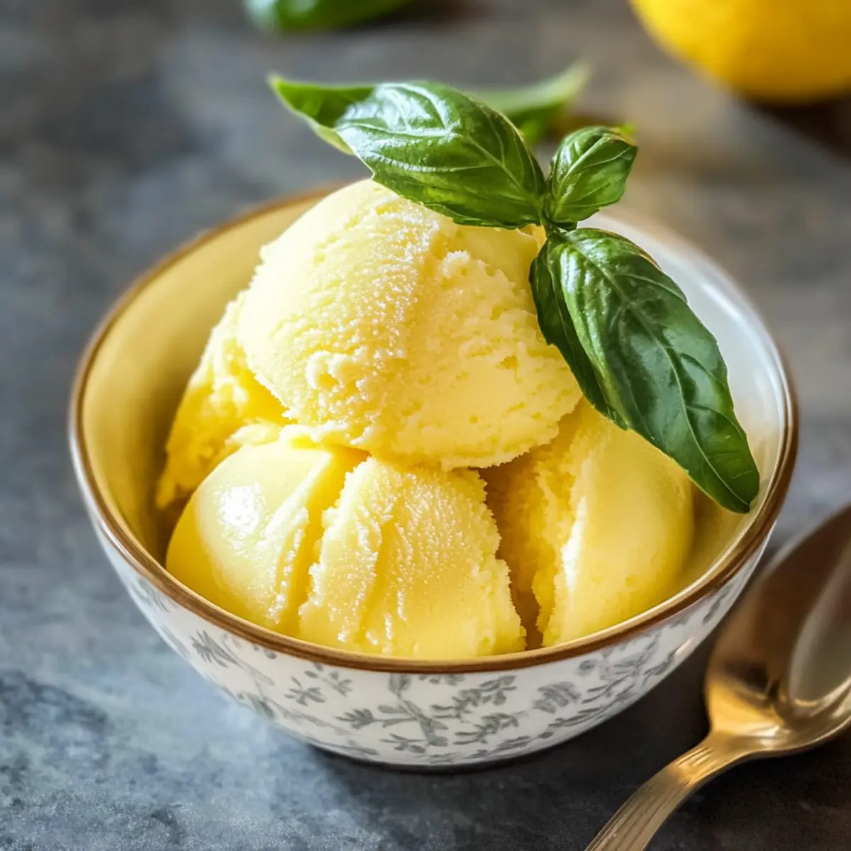 Zitronen-Basilikum-Sorbet für heiße Sommertage