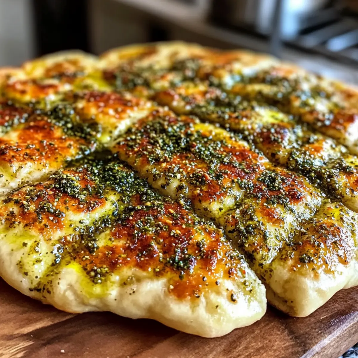 Kissenartige libanesische Manakeesh mit Za’atar