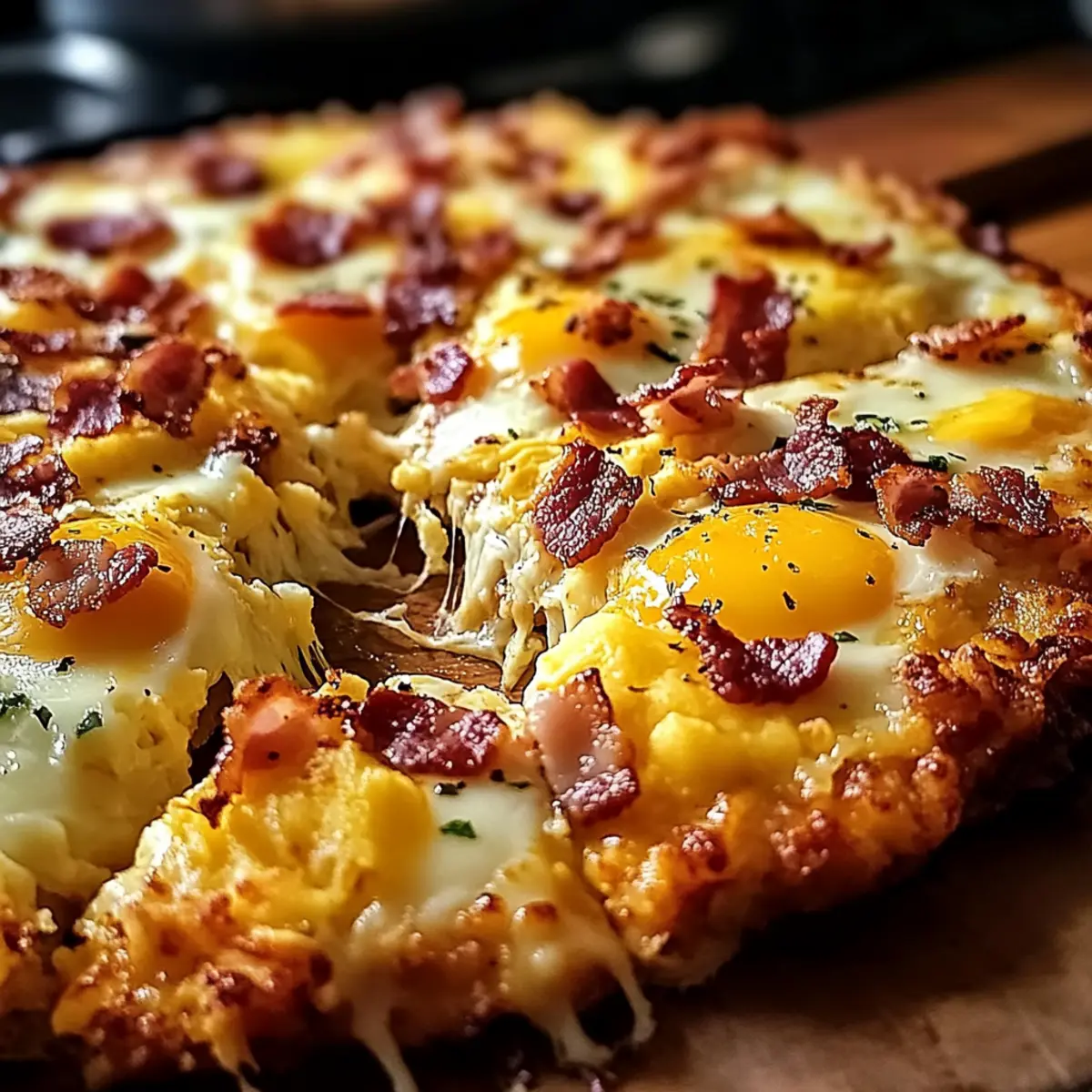 Pizza und Hash-Brown-Kruste für ein tolles Frühstück
