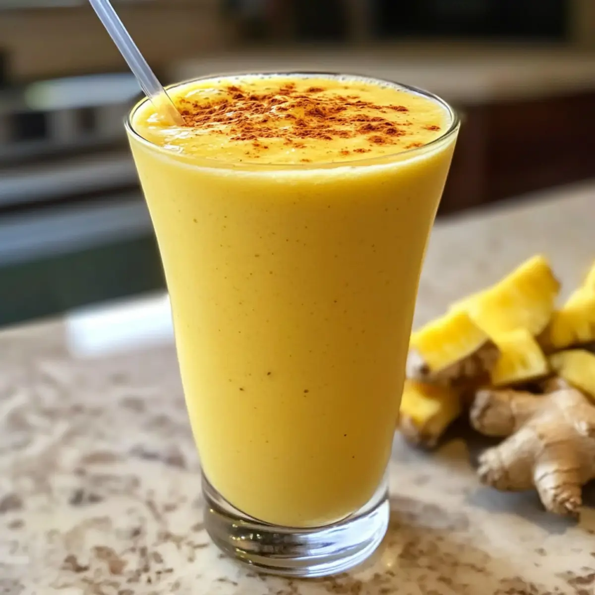 Protein Ananas Kurkuma Smoothie für deinen Tag