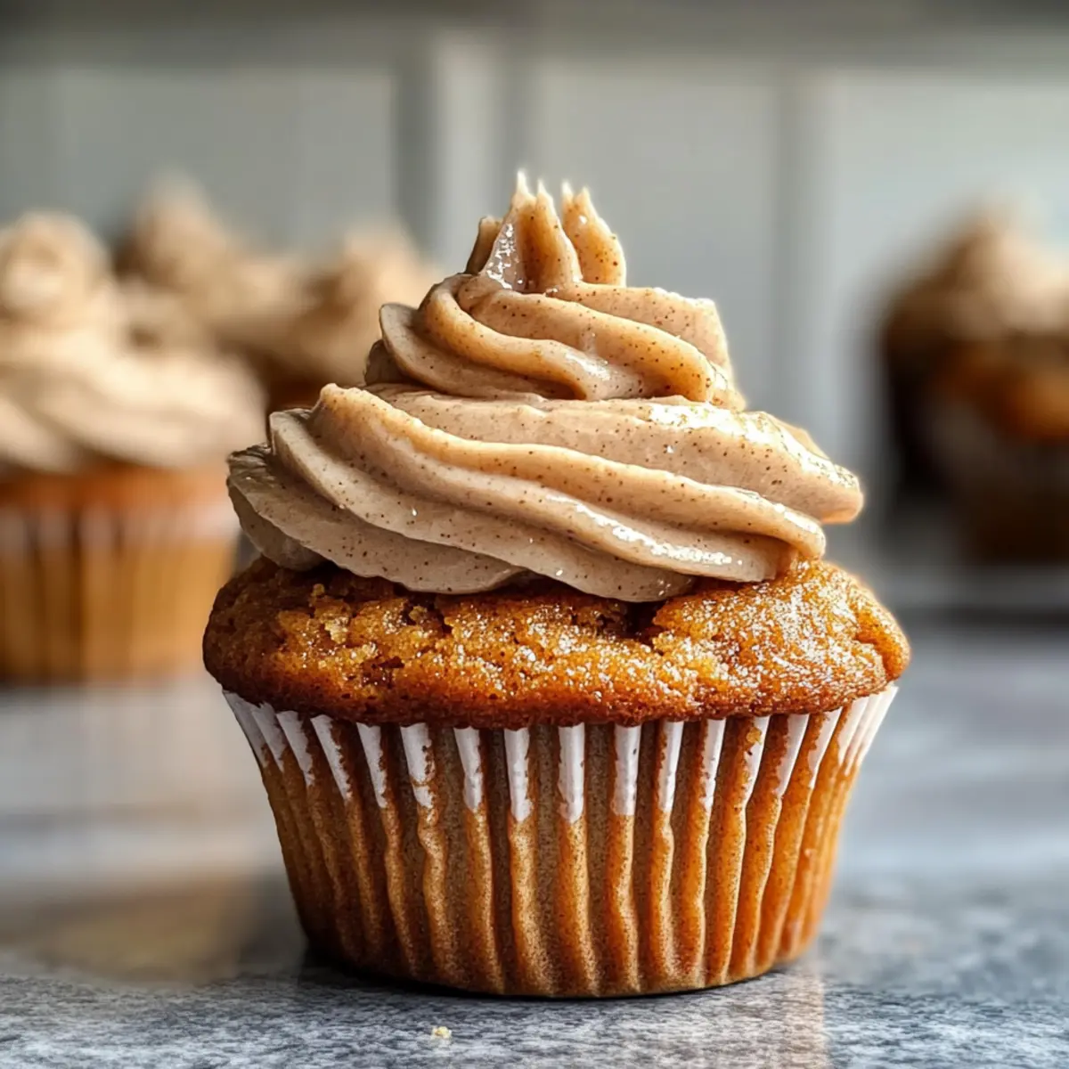 Kürbis Chai Cupcakes mit braunem Zucker Frosting