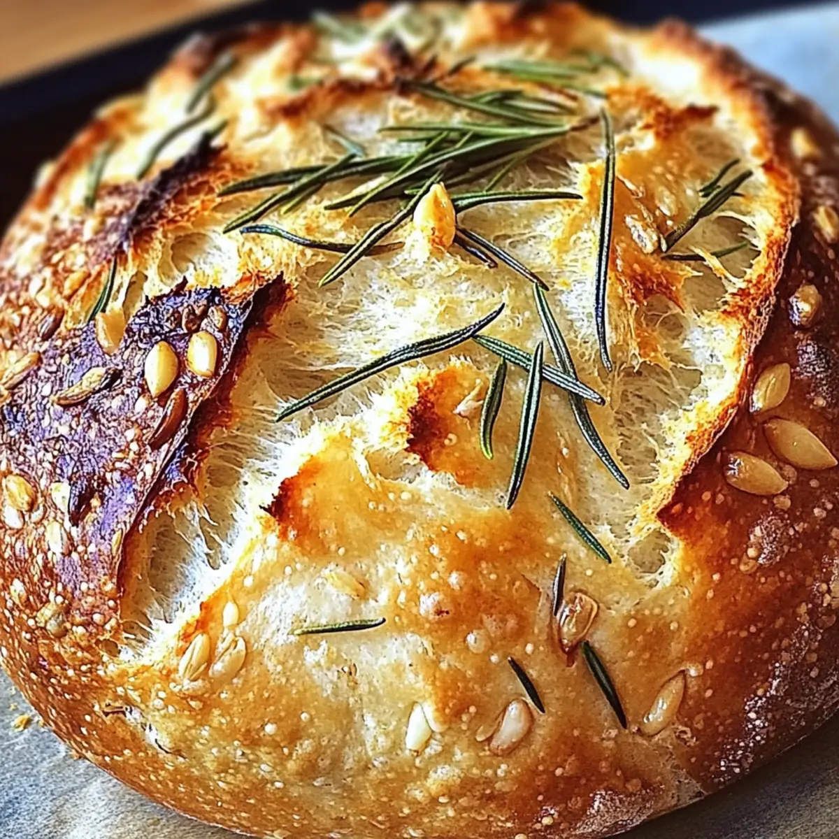 Rosmarin & Gerösteter Knoblauch Artisan Brot Rezept