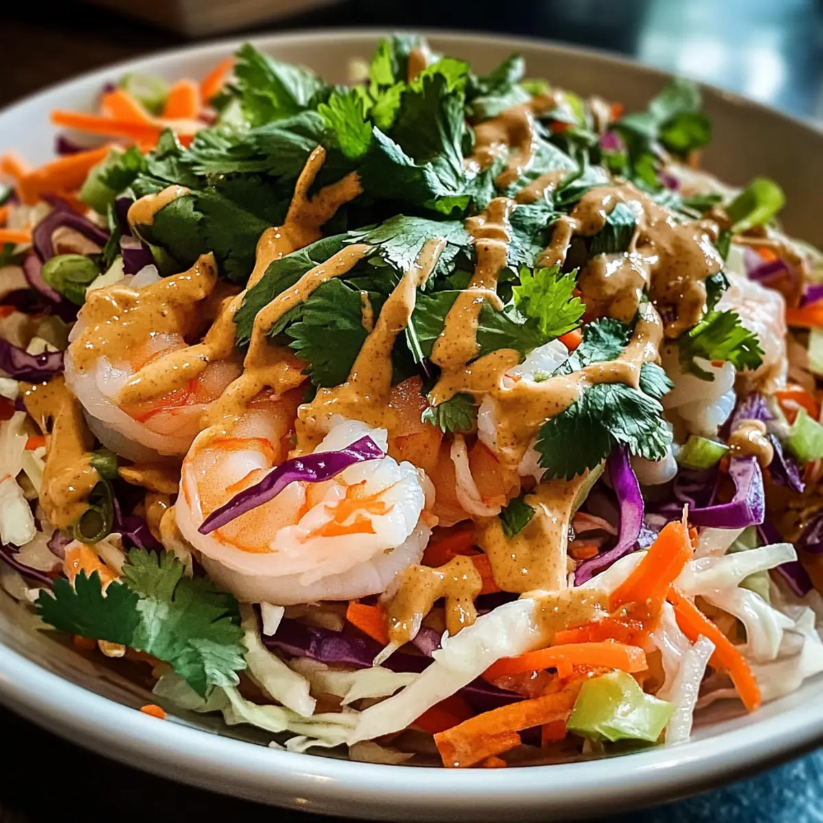 Frühlingsrollen-Salat mit Erdnussdressing für jeden Tag