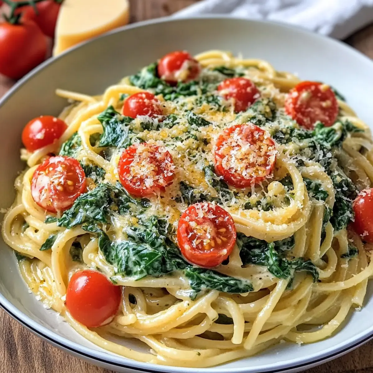 15 Minuten Spaghetti mit Spinat-Frischkäse-Sauce