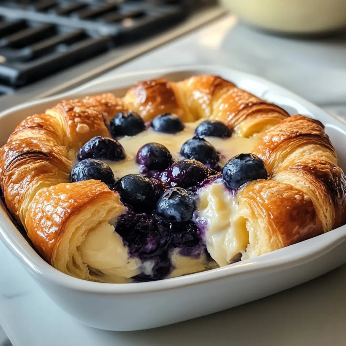 Blaubeer-Frischkäse-Croissant-Auflauf für dein Frühstück