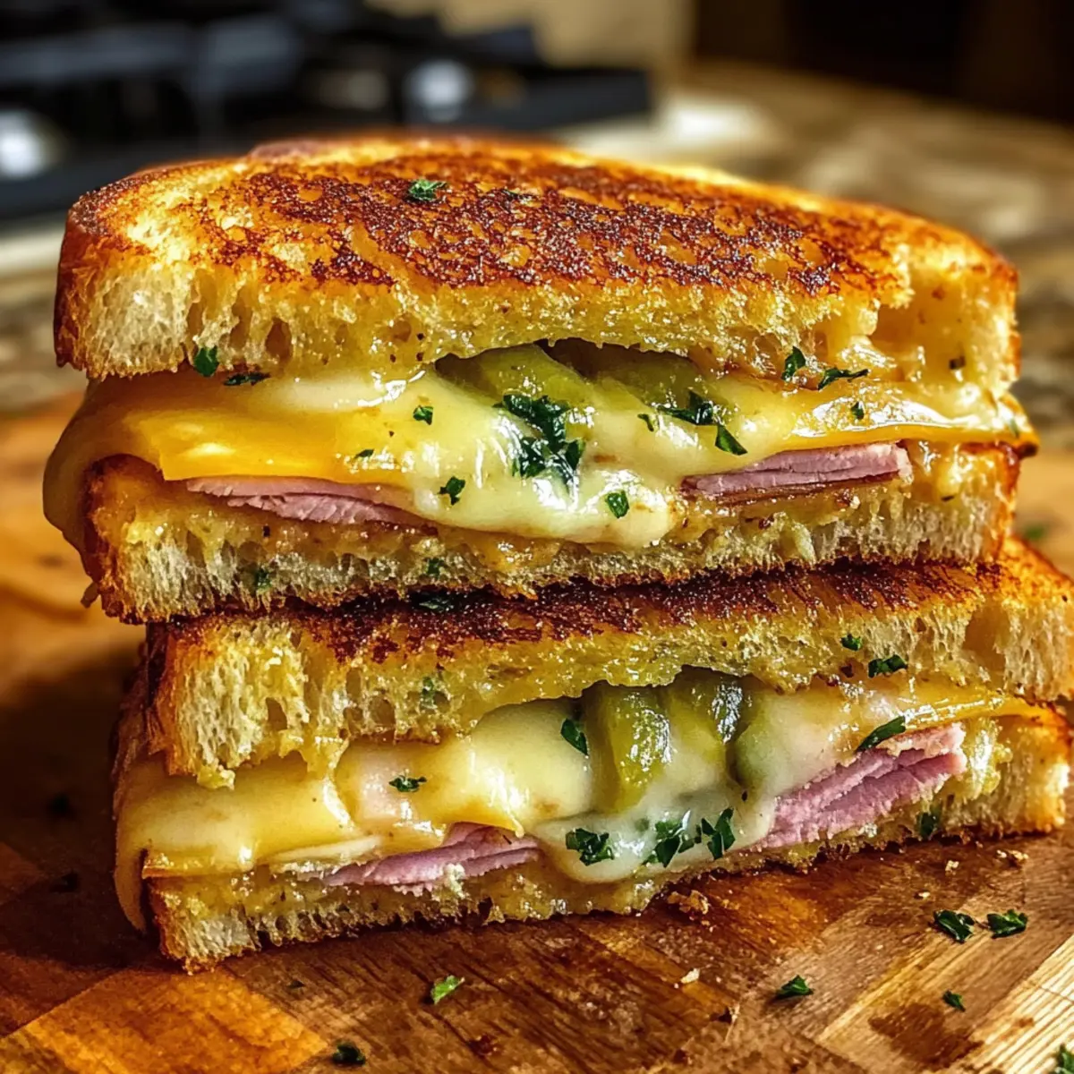 Buttrige Kubanische Knoblauchbrot-Sandwiches