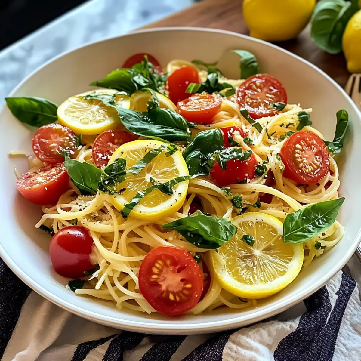 Kaltes Zitronen-Capellini-Salat für heiße Tage