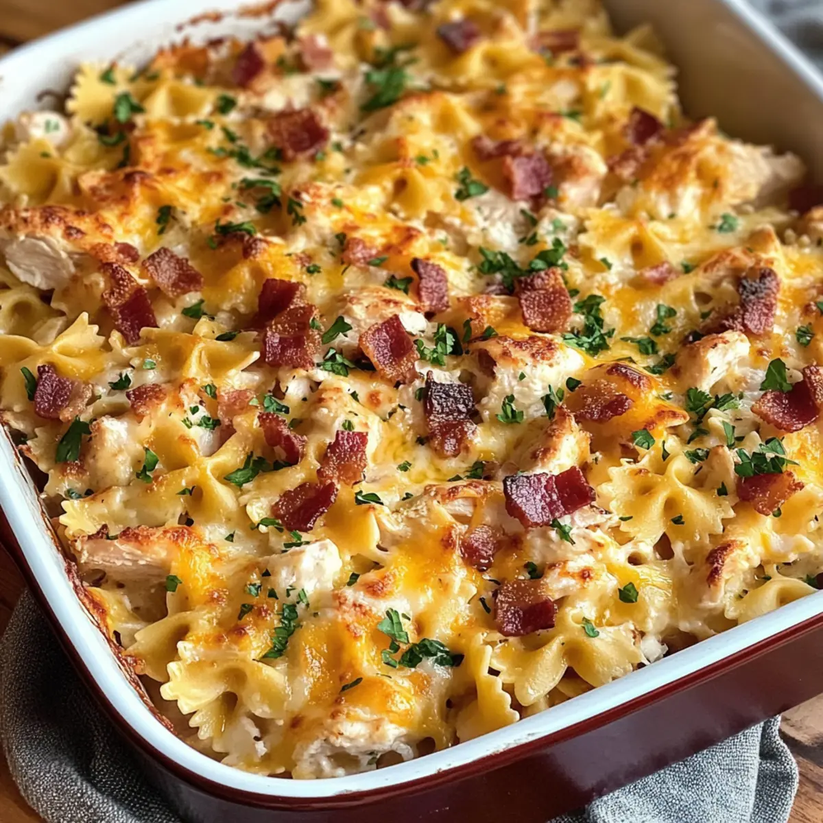 Cremige BBQ Ranch Hähnchenauflauf für die ganze Familie