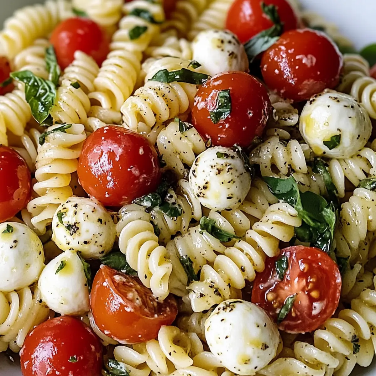 Cremiger Caprese-Pastasalat für heiße Sommertage