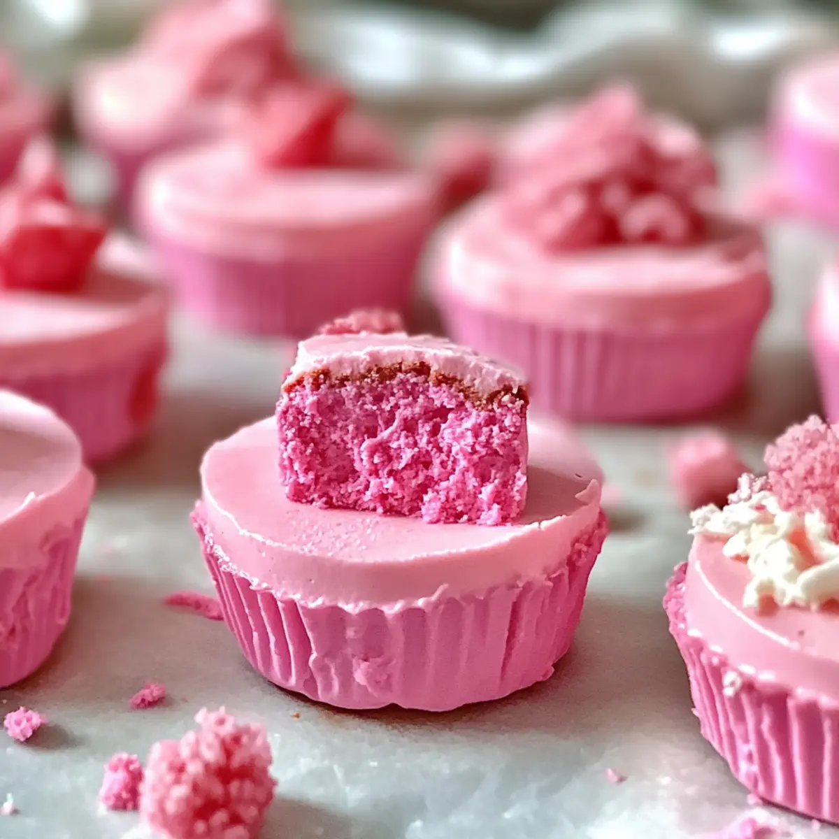 Herrliche No-Bake Pink Velvet Cheesecake Bites genießen