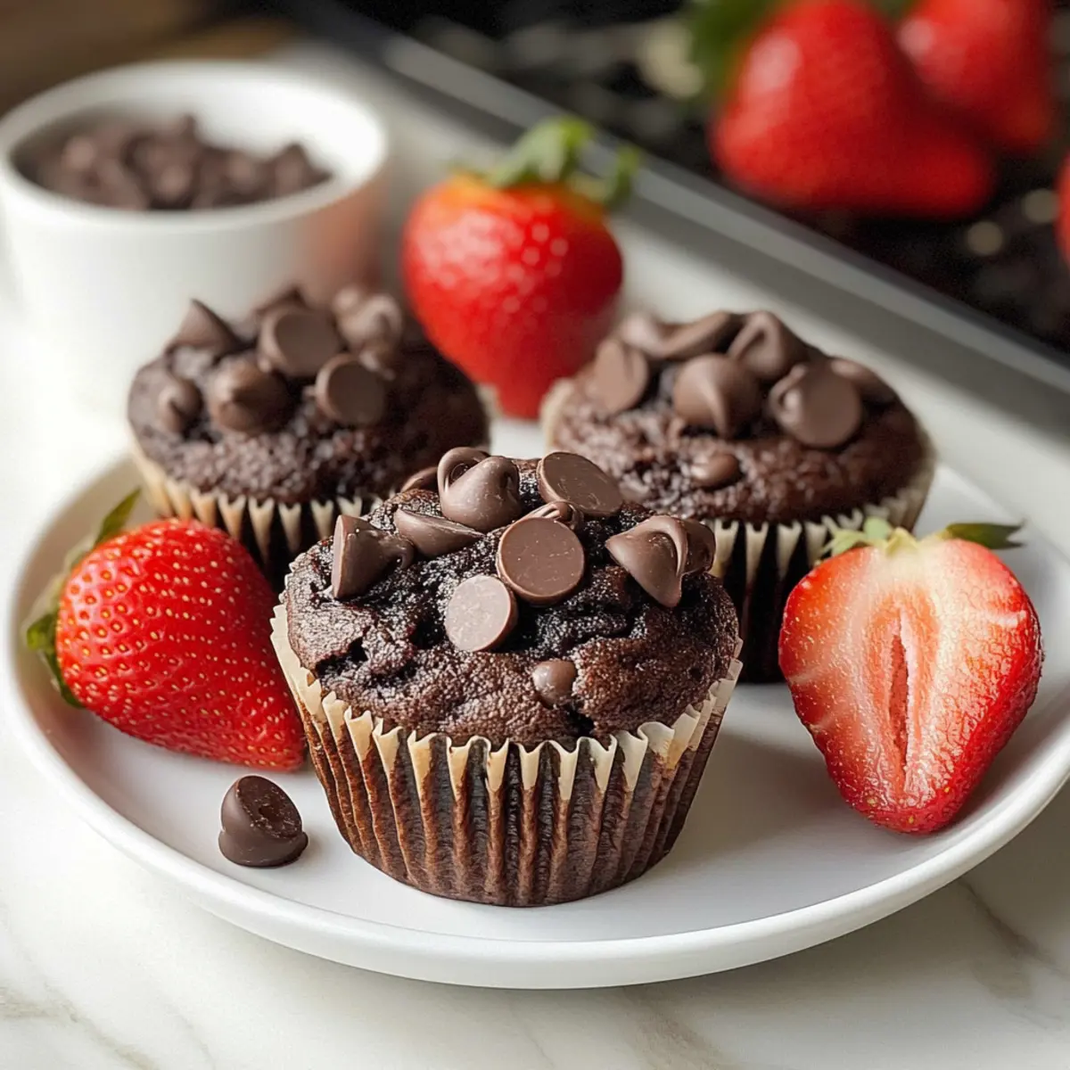 Doppelte Schokoladen-Erdbeer-Muffins für echte Genussmomente