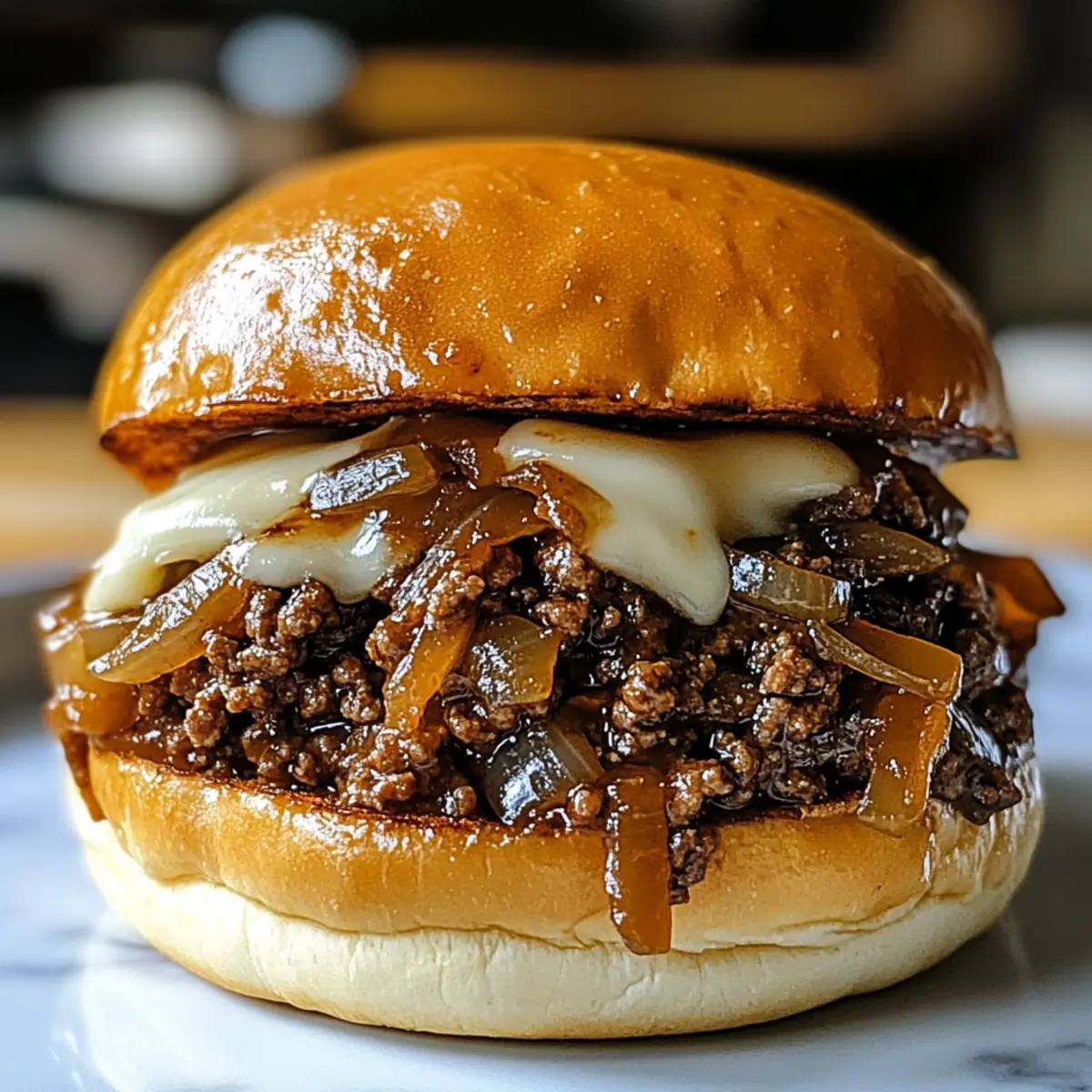 Französische Zwiebel Rindfleisch Sloppy Joes Rezept