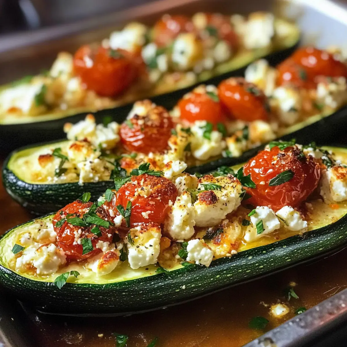 Gefüllte Zucchini mit Feta für mediterranen Genuss