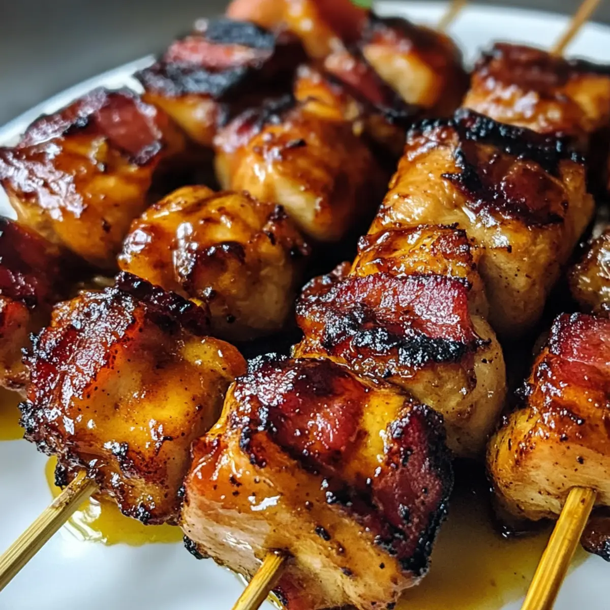 Gegrillte Honig-BBQ-Bacon-Hühnchen für den Grillabend