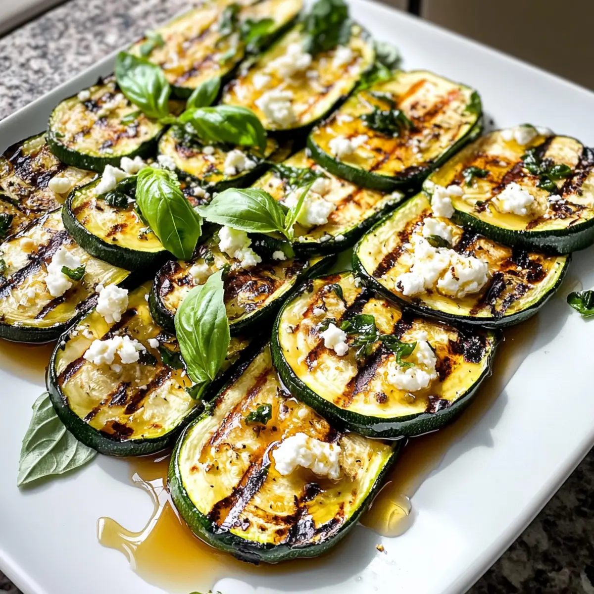 Gegrillte Zucchini mit Ziegenkäse und Honig