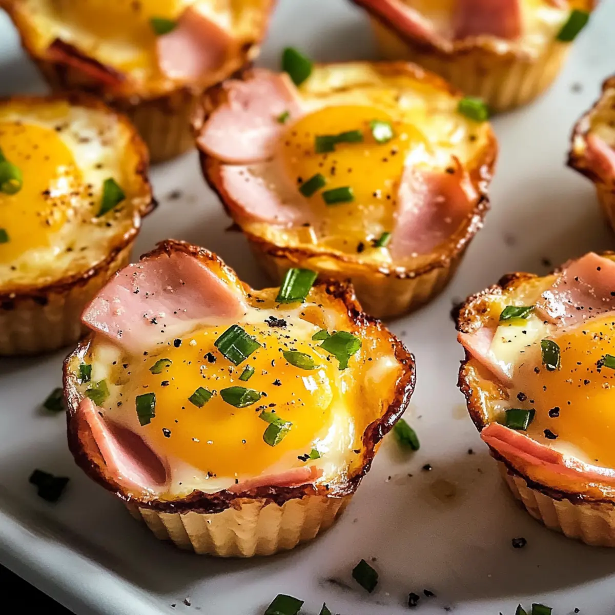 Schinken und Käse Eierbecher für ein schnelles Frühstück