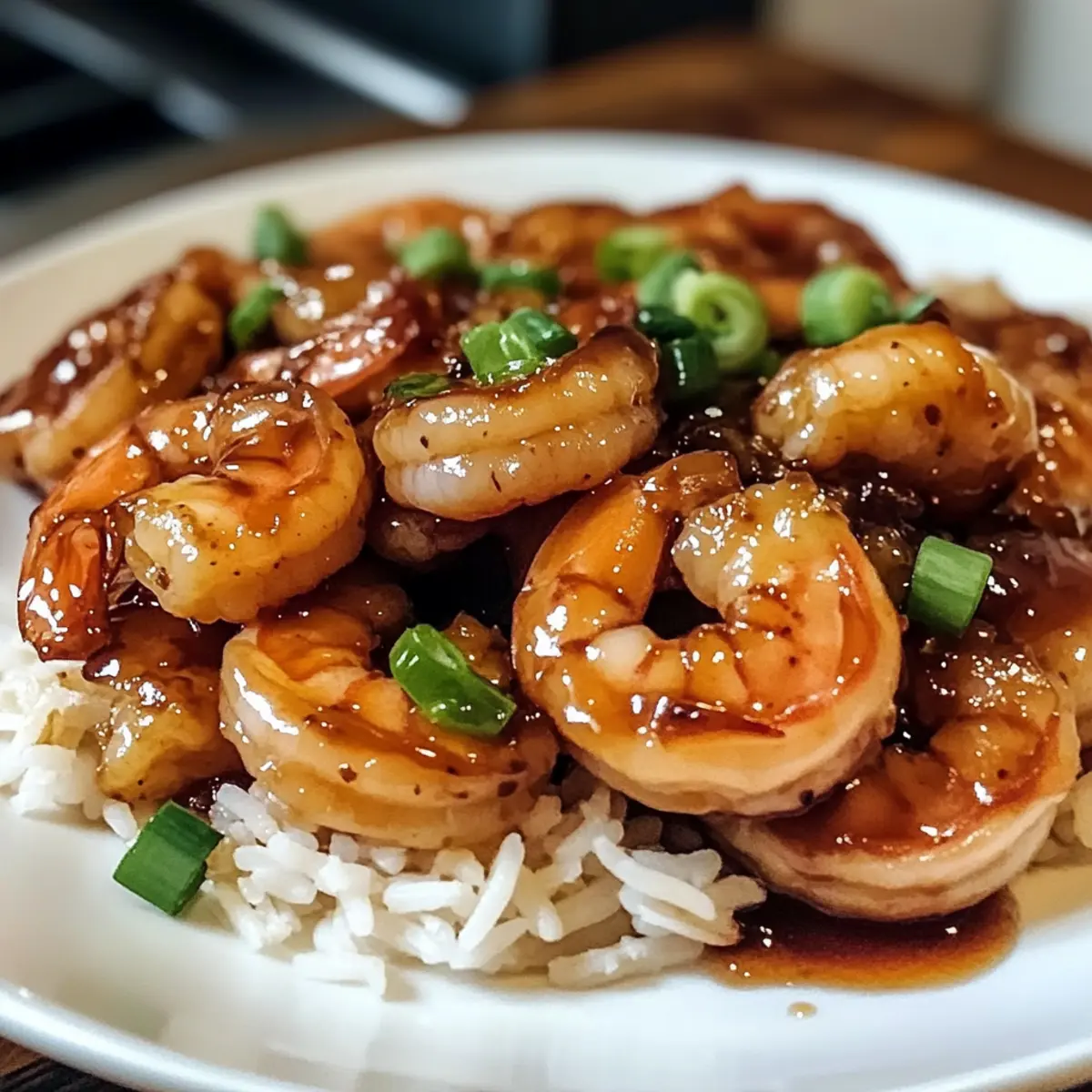 Honig Knoblauch Garnelen für schnelles Abendessen