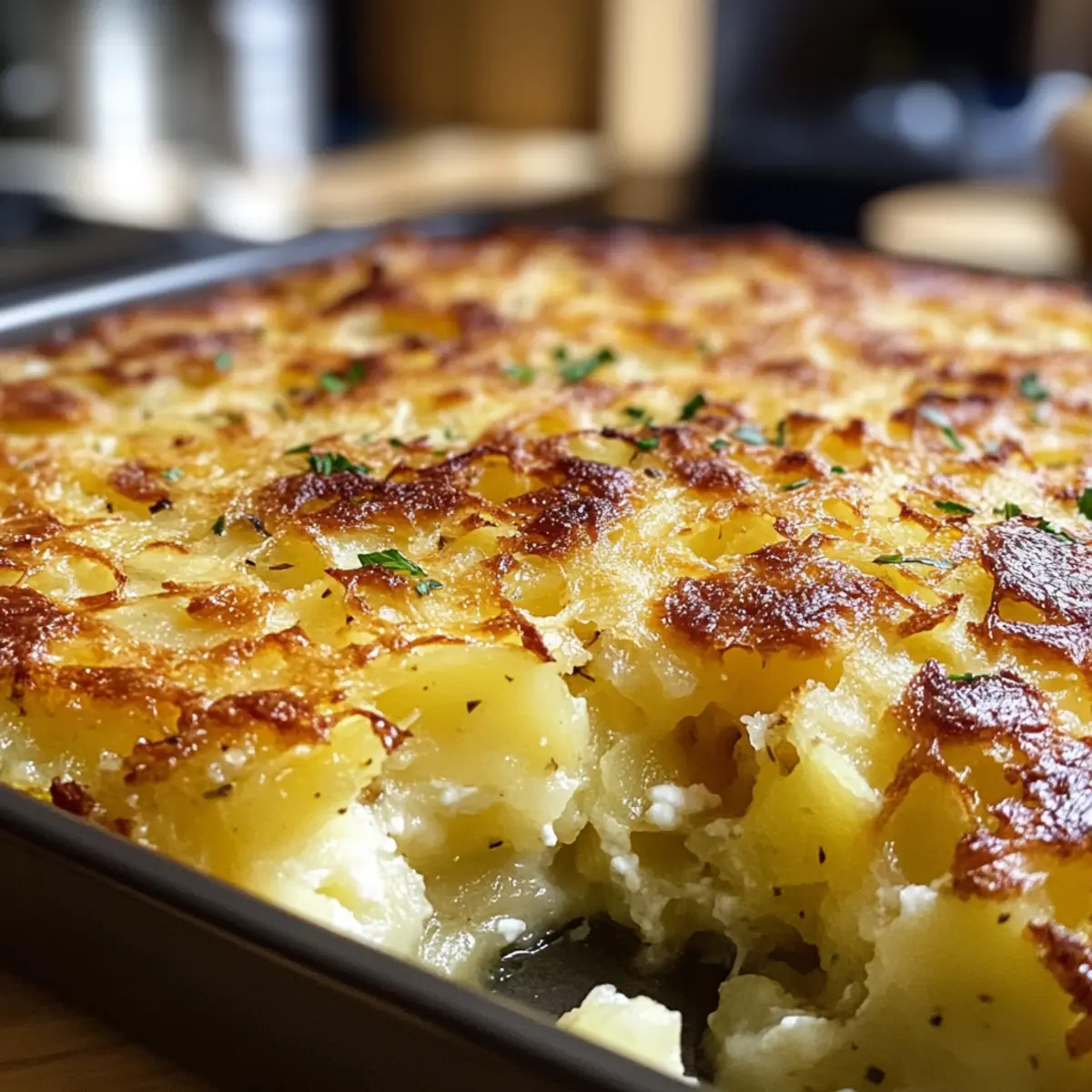 Hüttenkäse Kartoffelrösti Auflauf für die ganze Familie