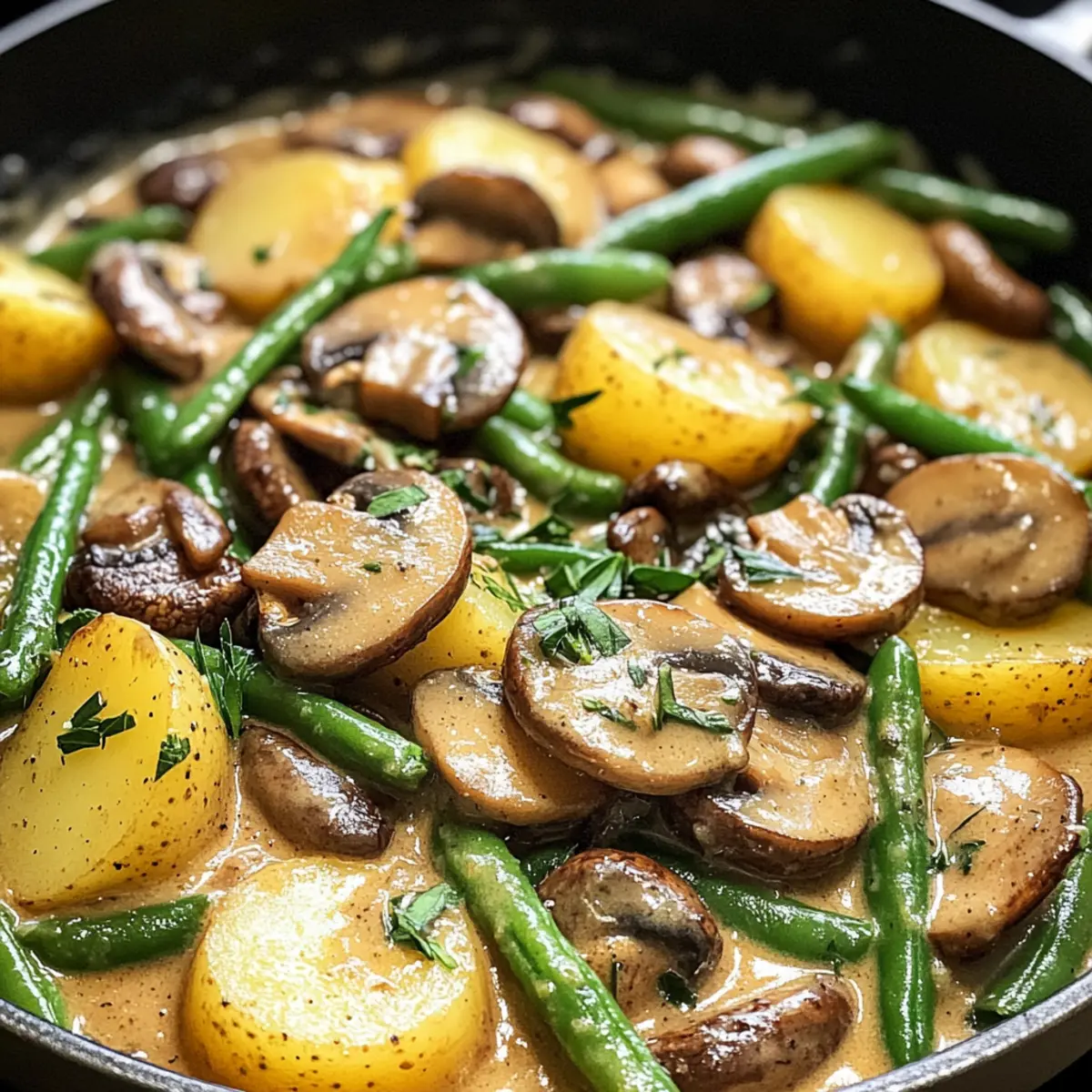 Kartoffel-Pilz-Pfanne mit Bohnen – Cremig & Herzhaft
