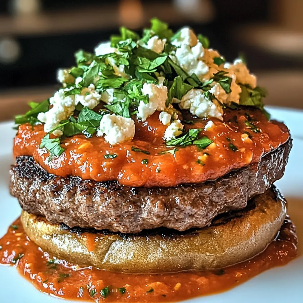 Keto Feta Burger mit Tomatencreme – Einfach und Lecker