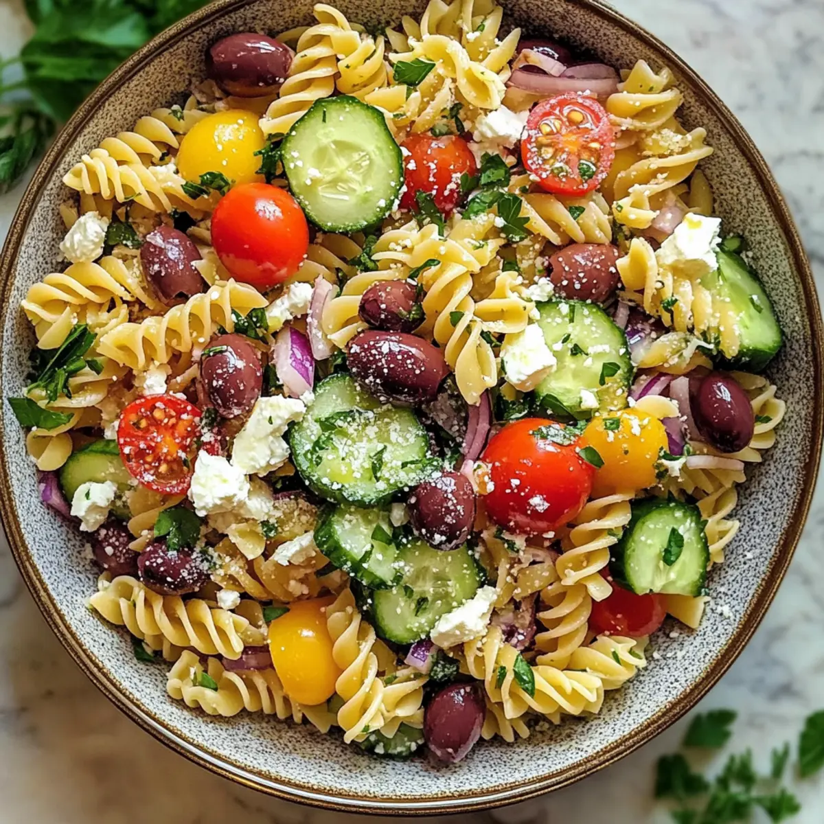 Mittelmeer-Nudelsalat für den perfekten Sommerabend