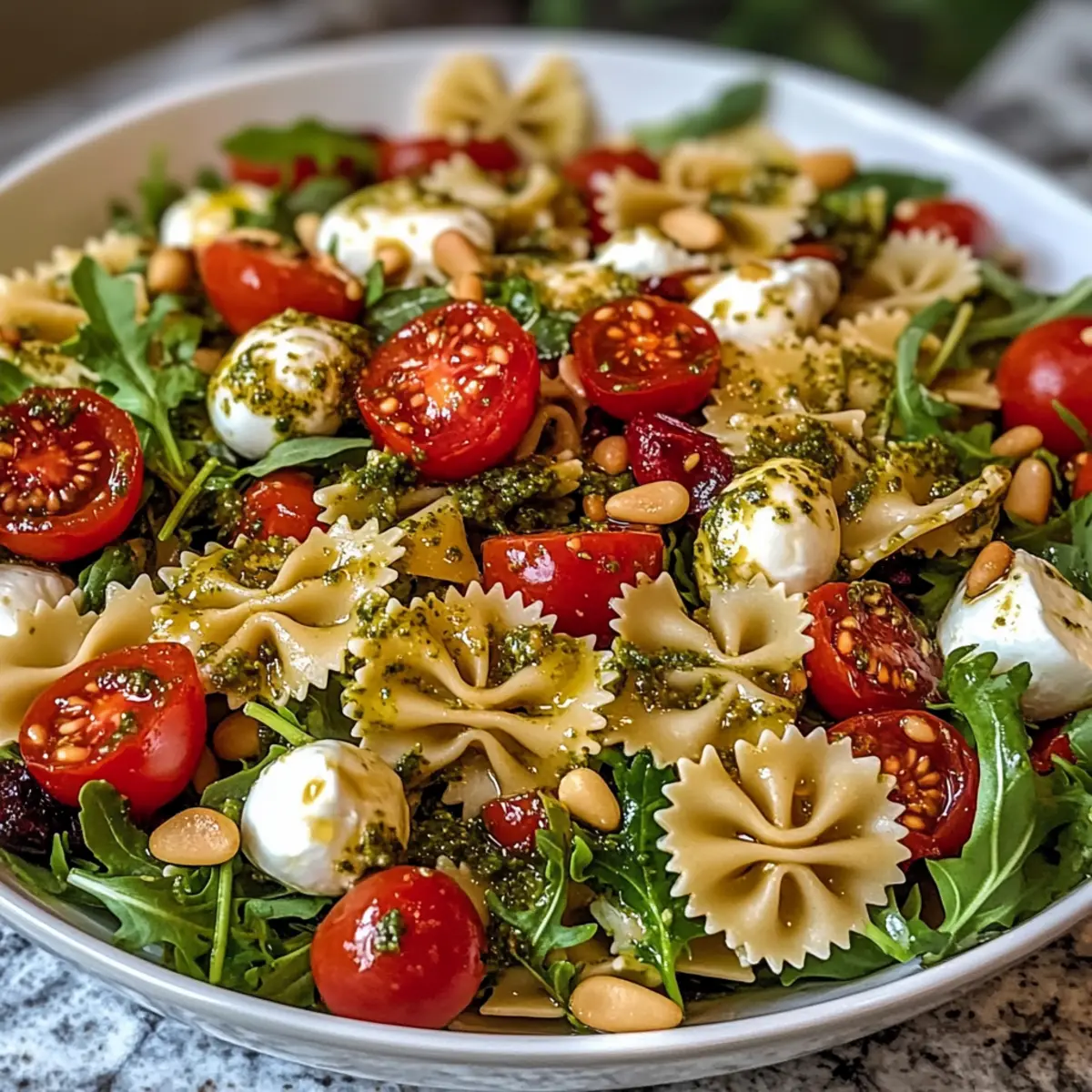 Mediterraner Nudelsalat mit Pesto leicht gemacht