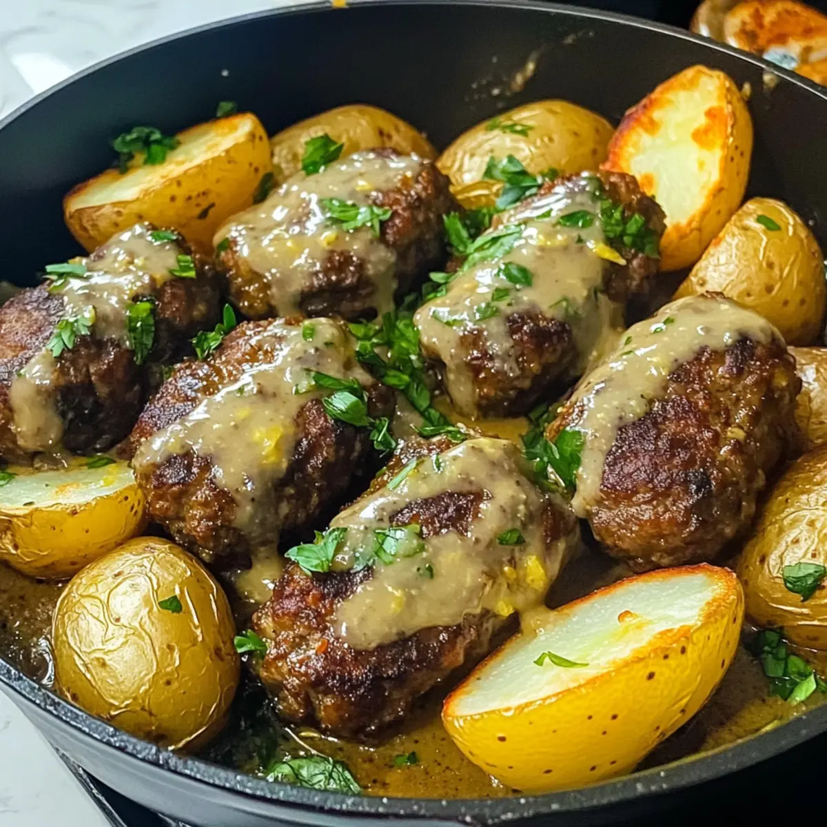 Mundwässernde Tahini-Kofta mit Zitrussoße