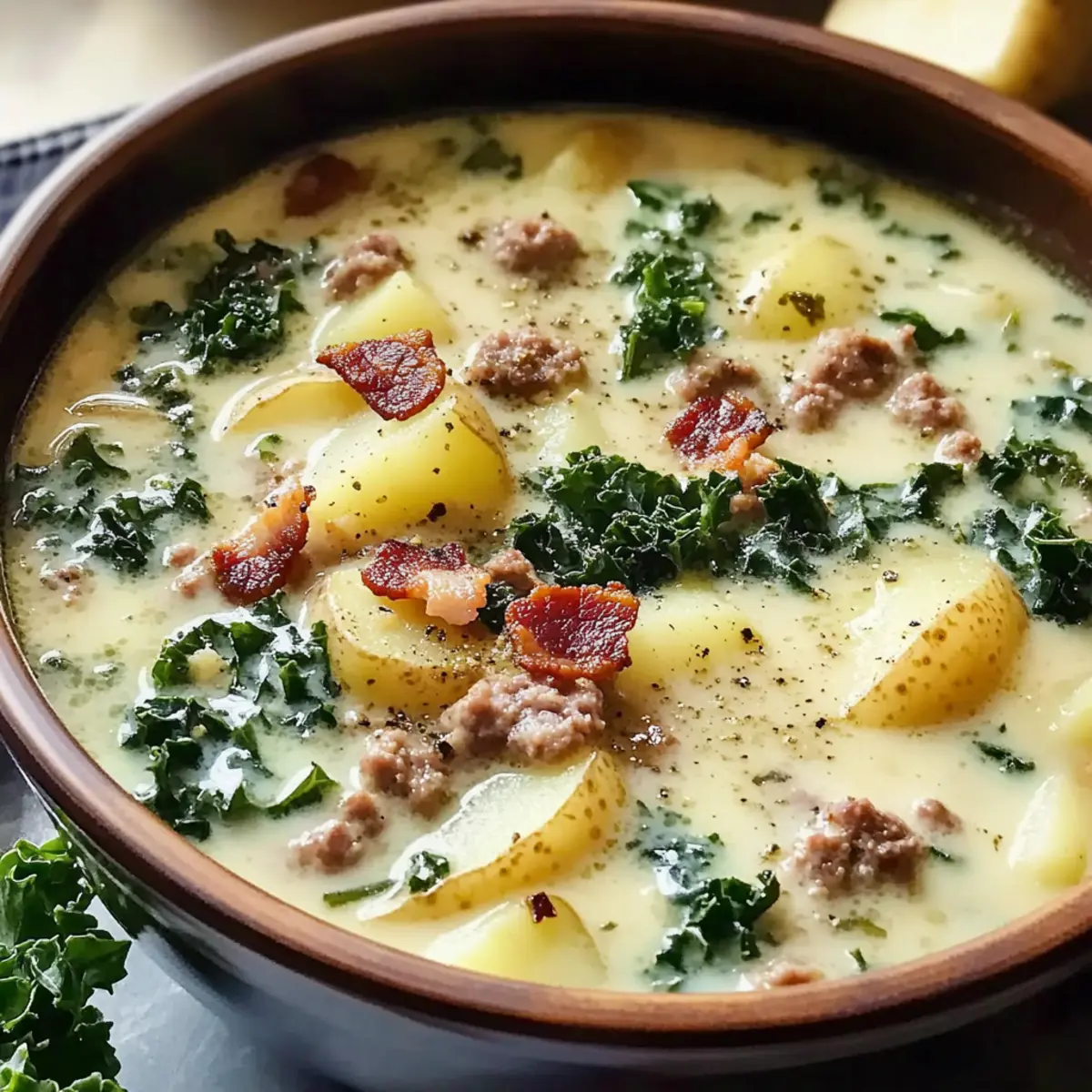 Olive Garden Würstchen Grünkohl und Kartoffelsuppe für Zuhause
