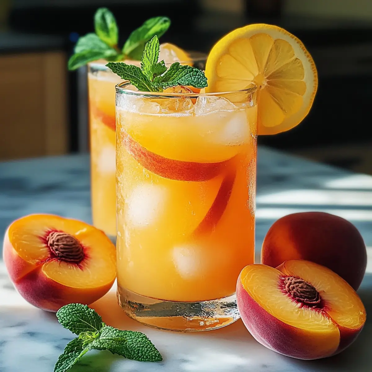 Erfrischende Pfirsich-Limonade für den Sommer