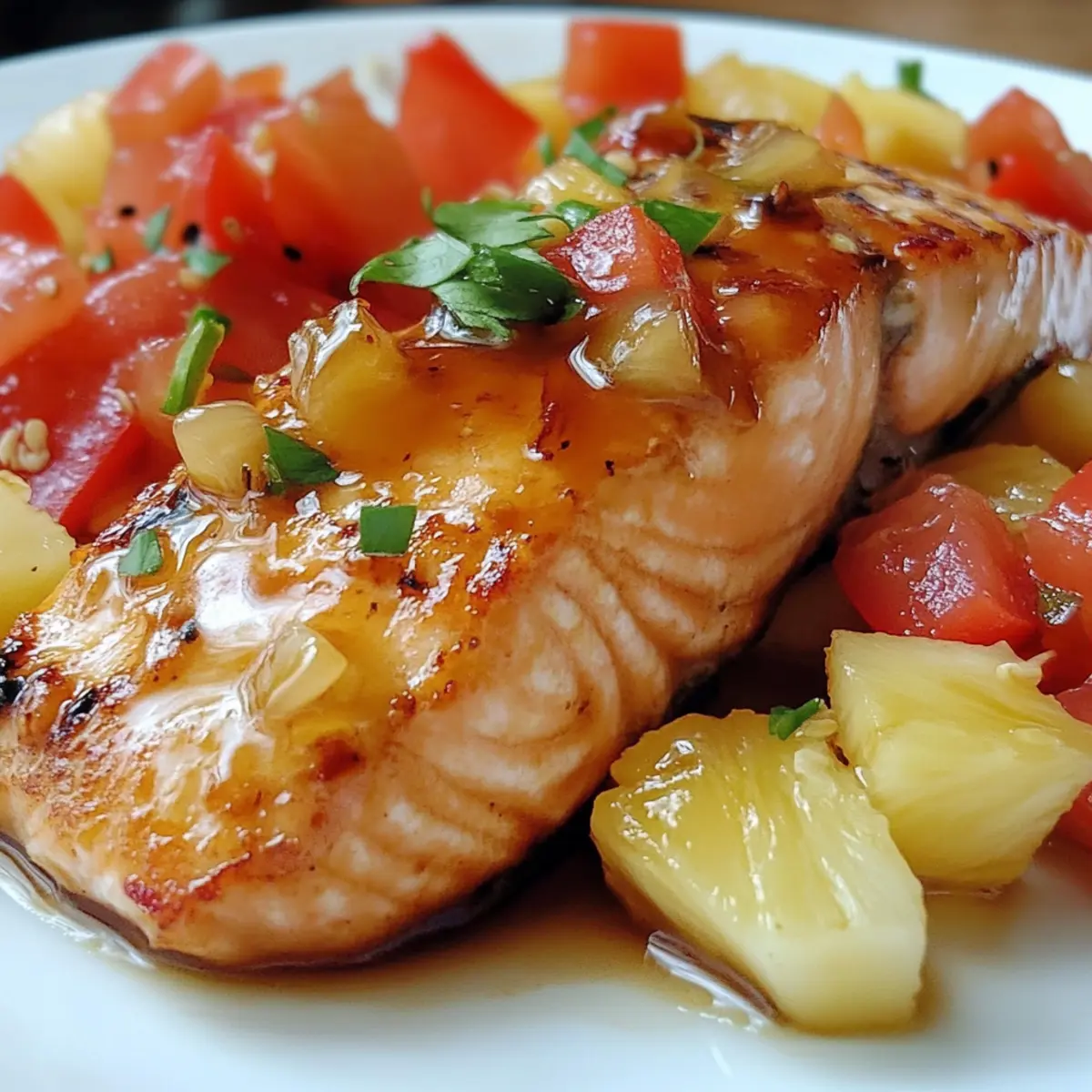 Ananas-Glasierter Lachs für fruchtigen Genuss
