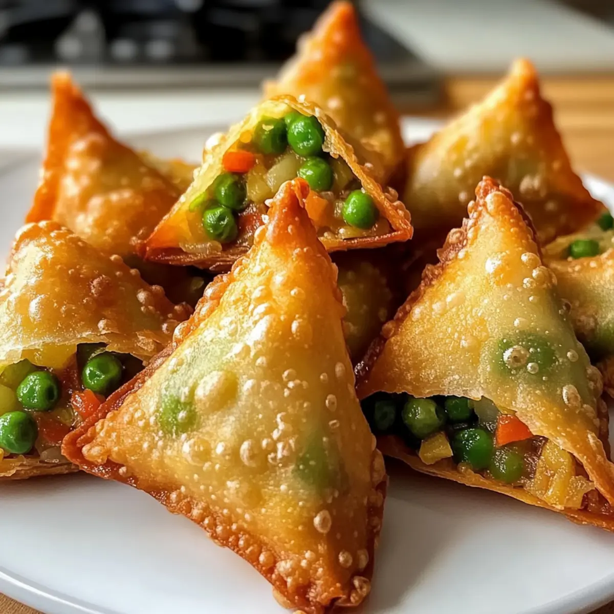 Reis-Papier-Samosas mit würziger Kartoffelfüllung