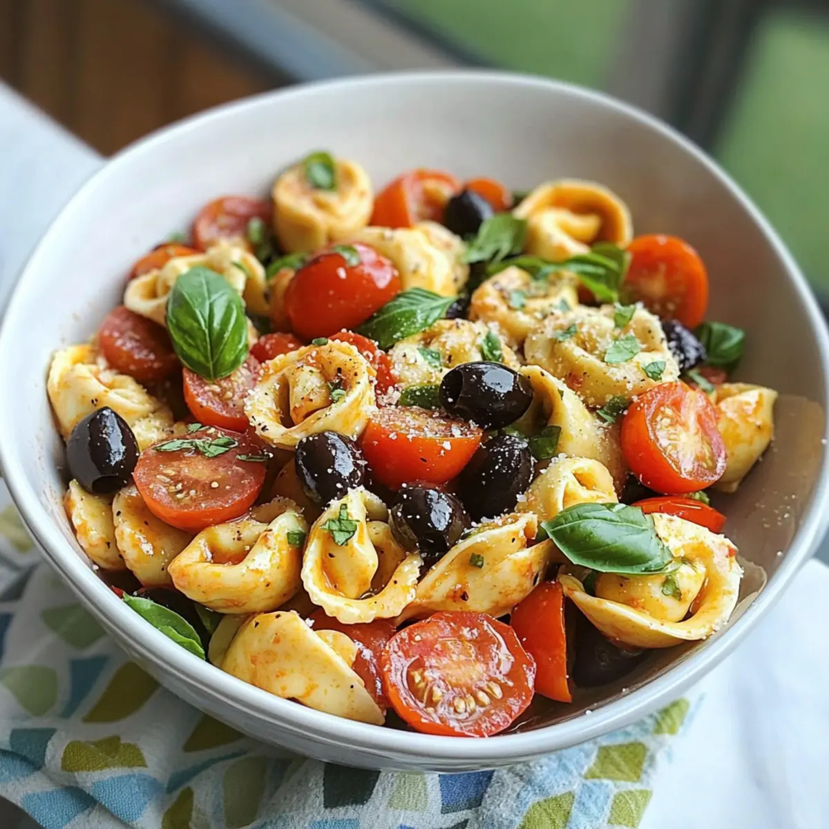 Geröstete rote Paprika und Parmesan Tortellini Salat