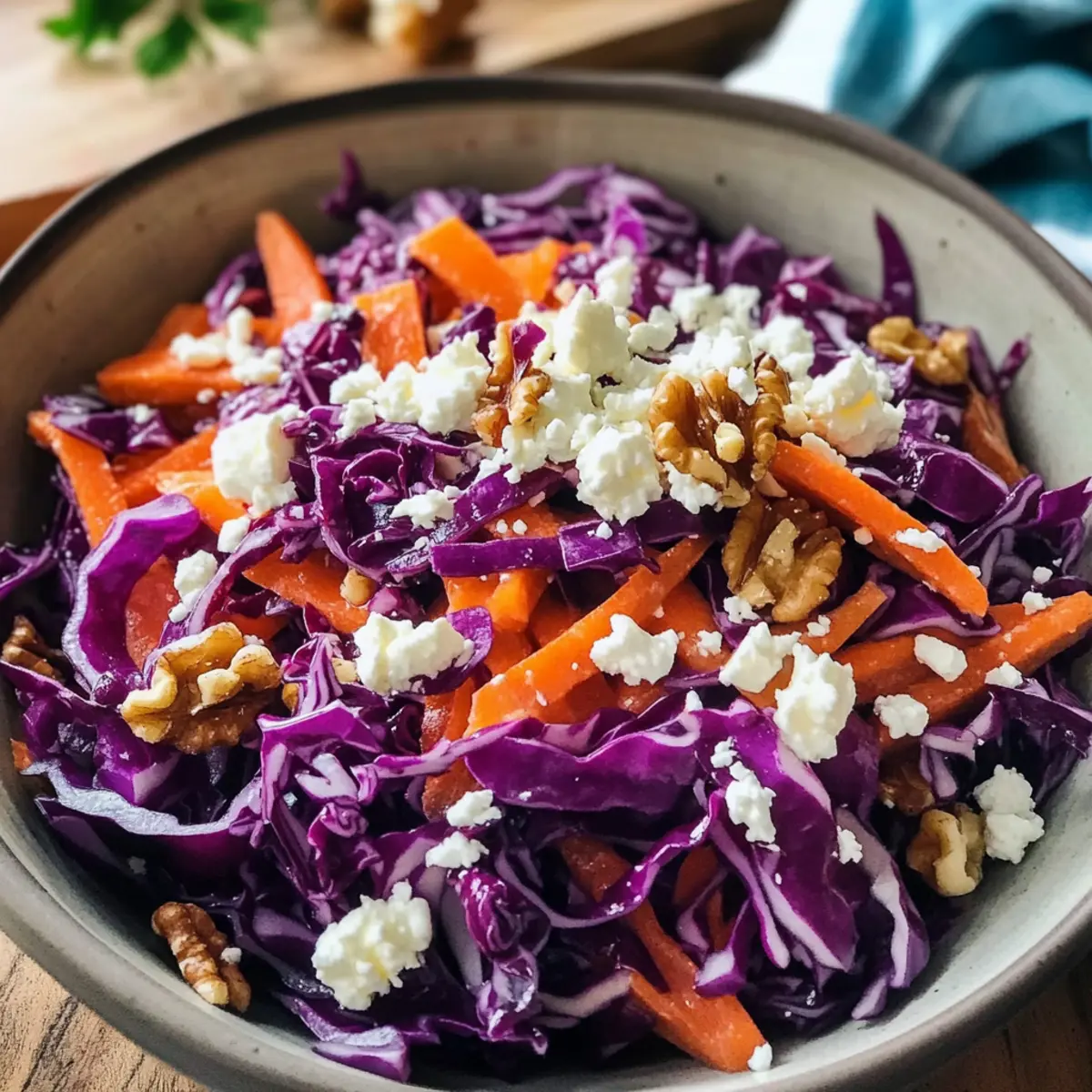 Rotkohlsalat mit Feta: Ein gesunder Genuss!