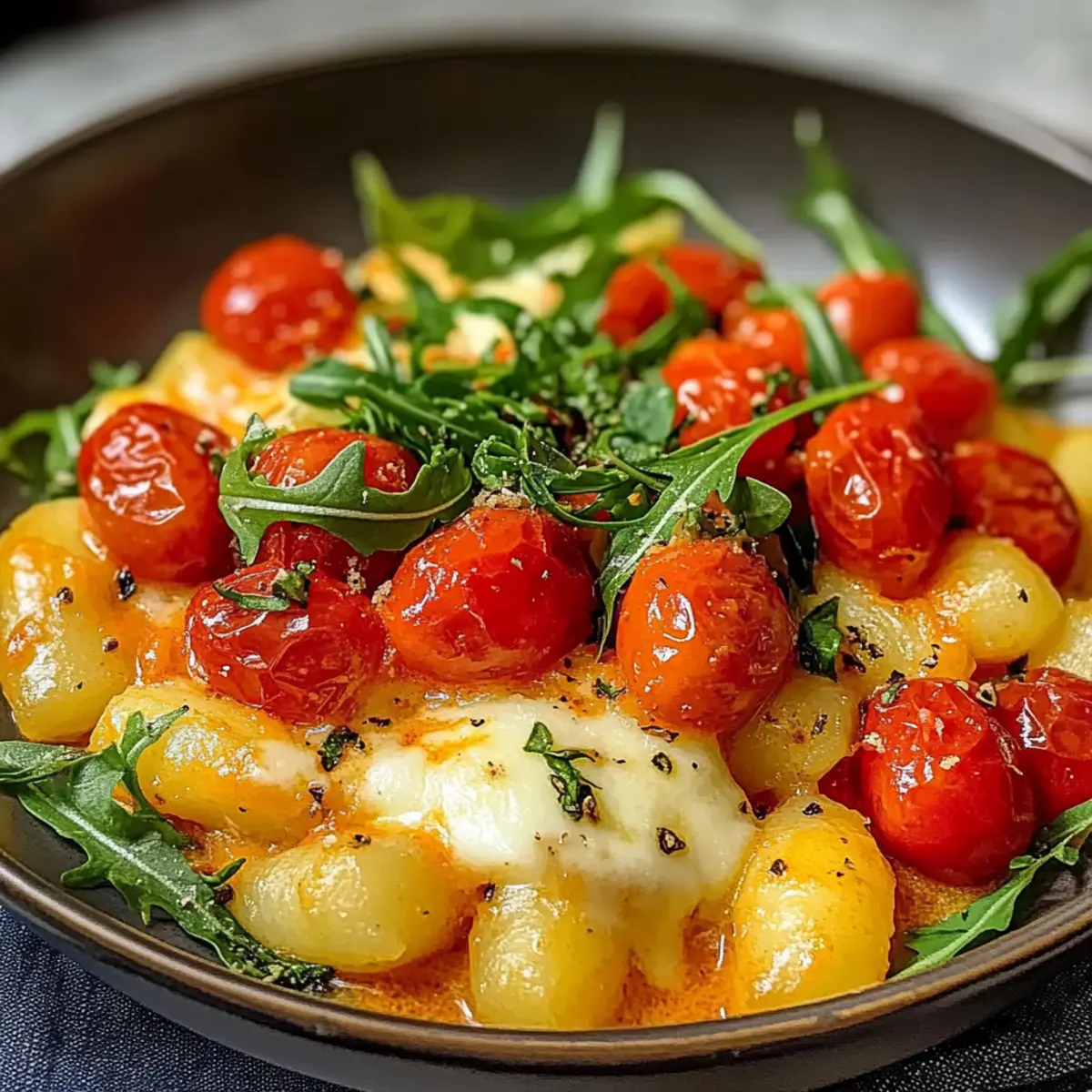 Schupfnudelpfanne mit cremiger Tomatensoße