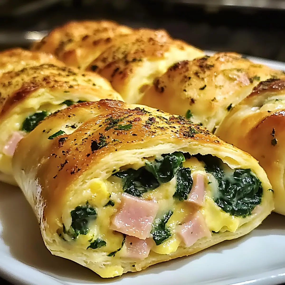 Spinat Schinken Frühstücksrollen für einen perfekten Start