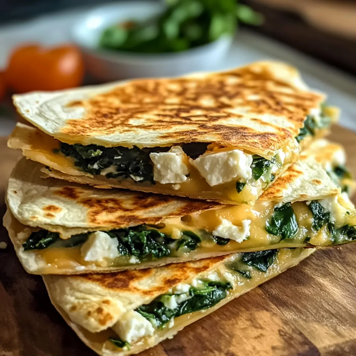 Spinat-Feta-Quesadillas in 15 Minuten zubereiten