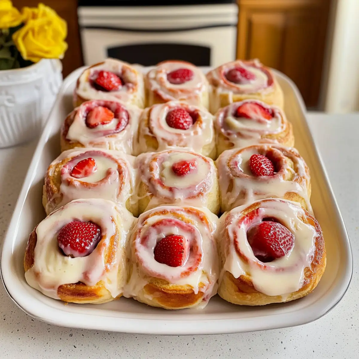 Erdbeerröllchen mit Zitronenglasur für den perfekten Brunch