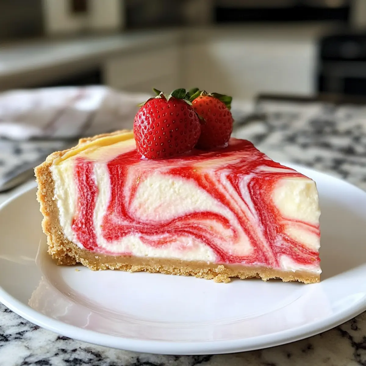 Erdbeerwirbelkäsekuchen leicht und köstlich